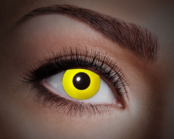 Yellow UV annual contact lens
