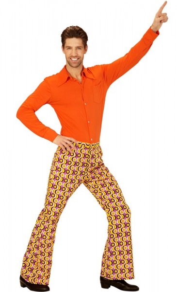 Psychodeliczne kolorowe męskie spodnie Schlager 3