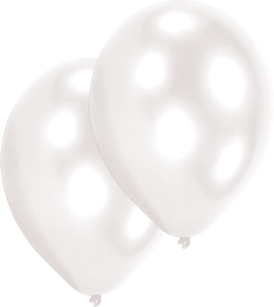 25 globos blancos brillantes 27,5cm