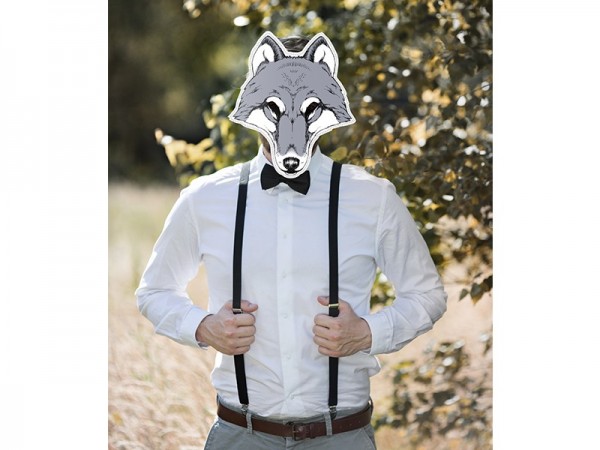 Papieren masker wolf 28 x 32cm 3