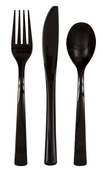 Black cutlery set Konstanz 18 pieces