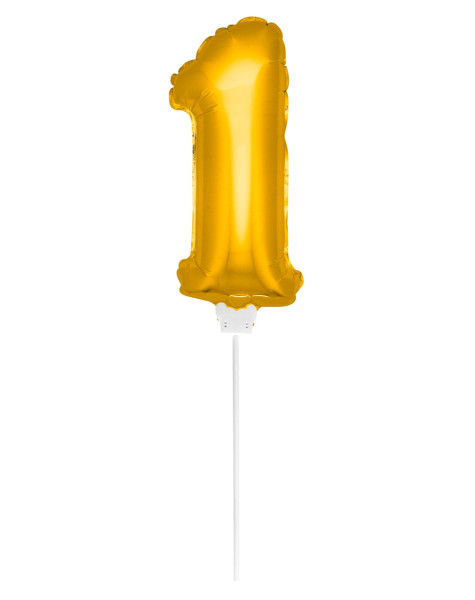 Folieballon nummer 1 goud 36cm