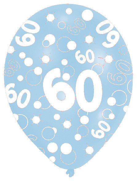 6 palloncini bolle 60° compleanno colorati 27,5 cm 5