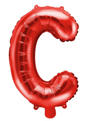 Rød C bogstavballon 35cm