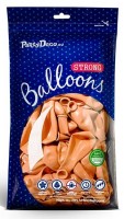 Vorschau: 100 Partystar metallic Ballons apricot 27cm