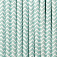 Anteprima: 10 cannucce di carta a zigzag blu cielo