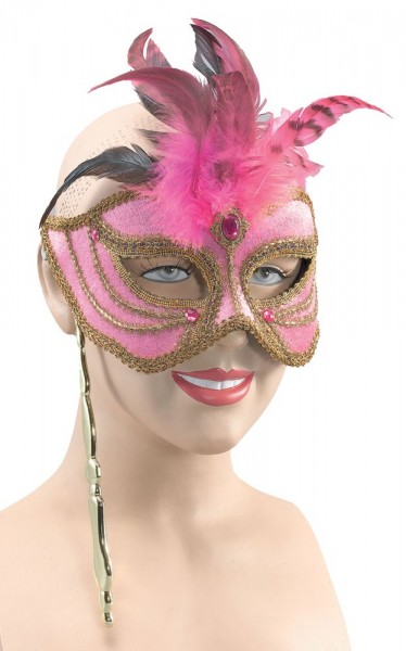 Máscara de barra con plumas Roosa oro