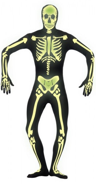 Halloween costume skeleton glows in the dark 3