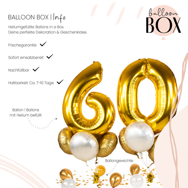 10 Heliumballons in der Box Golden 60 3