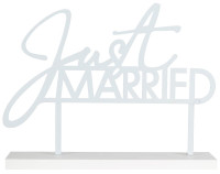 Vista previa: Expositor de mesa blanco de recién casados
