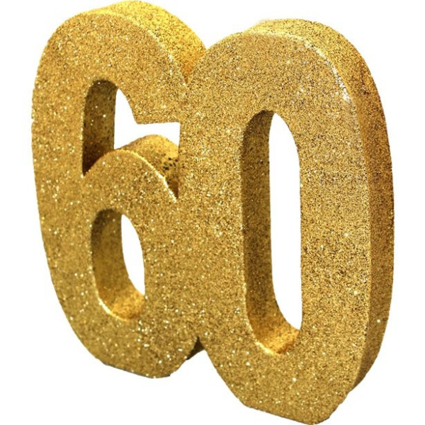 Golden number 60 table decoration 20cm