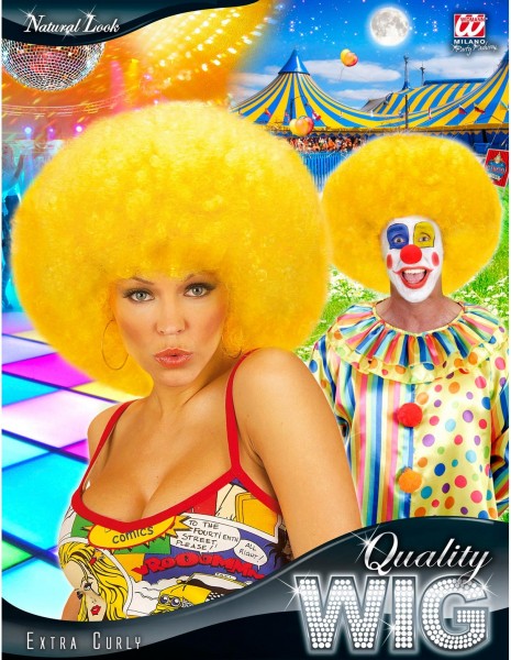 Groovy Yellow Afro Wig Unisex 3