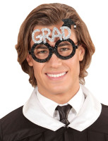 Graduate briller i sort og sølv glitter