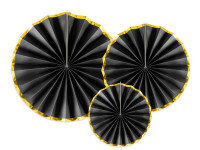 3 eleganti rosette di carta nere