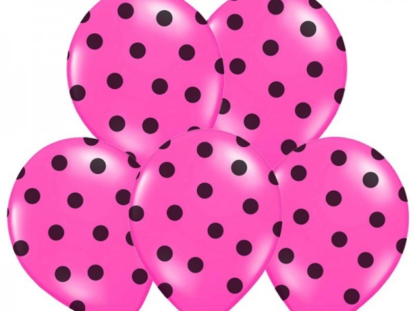 50 ballonger prickar rosa 30cm