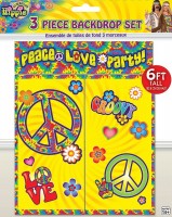 Peace & Love Hippie Wanddeko 3-teilig