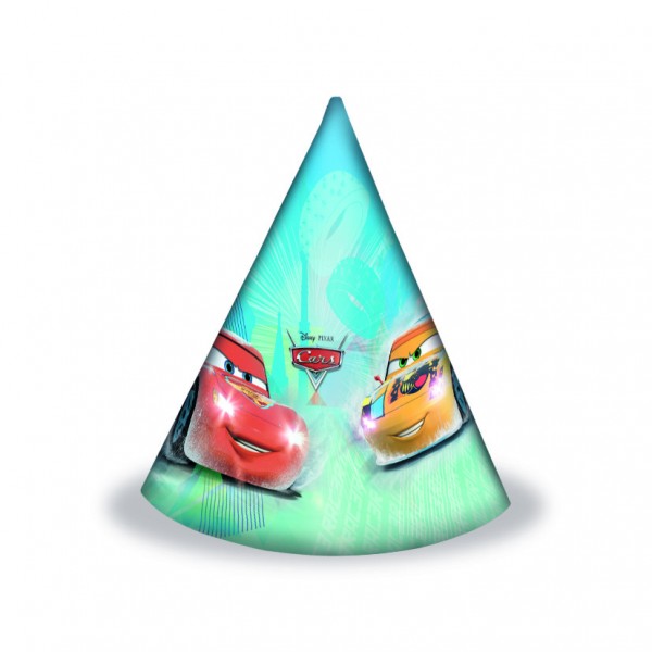 6 Cars Ice Racer party hats 16cm
