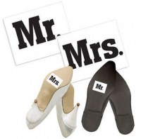 Vista previa: 2 pegatinas de zapatos Mr & Mrs