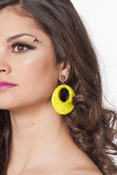 Disco neon earrings yellow