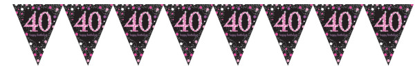 Pink 40th Birthday Wimpelkette 4m