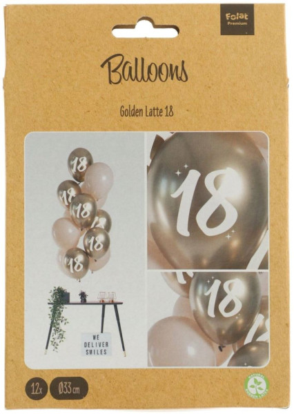12 Golden 18th Ballonmix 33cm 3