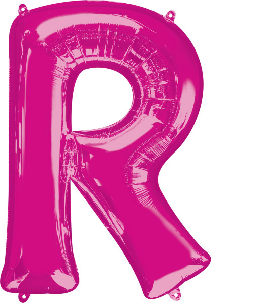 Folieballong bokstaven R rosa XL 81cm