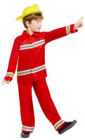 Vista previa: Disfraz infantil de bomberos en rojo.