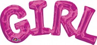 Folie ballon bogstaver Pige lyserød 55x25cm