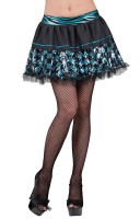 Preview: Checkered sequin show skirt black-turquoise