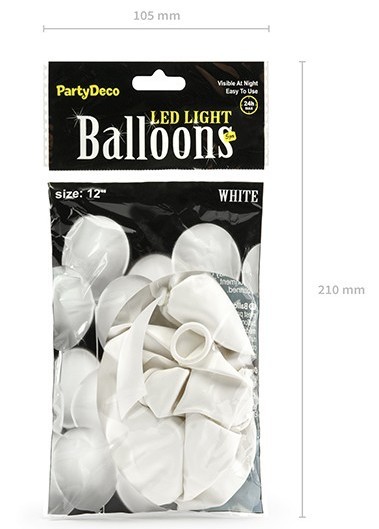 Zestaw 5 balonów LED mix 30cm 3