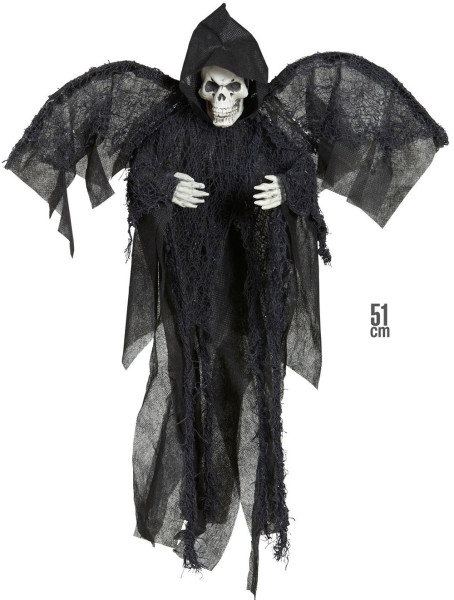 Angioletto nero della morte in mantello con cappuccio 51cm