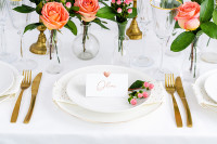 10 heart place cards rose gold