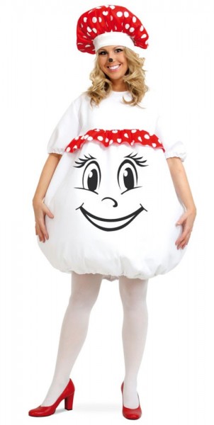 Disfraz de mujer Lucky Mushroom blanco XXL