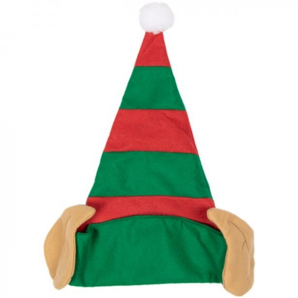 Sombrero de duende navideño con orejas adulto