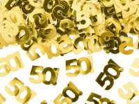 Aperçu: Décoration à saupoudrer dorée pour 50e anniversaire 15g