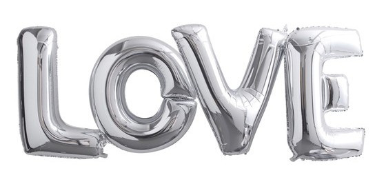 Ballon en aluminium Silver Palace Love 1m