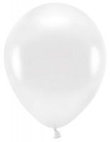100 eco metalliske balloner hvide 30 cm