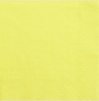 20 serviettes Scarlett jaune citron 33cm