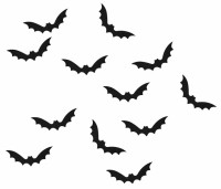 Vorschau: 24 schwarze Fledermäuse Streudeko