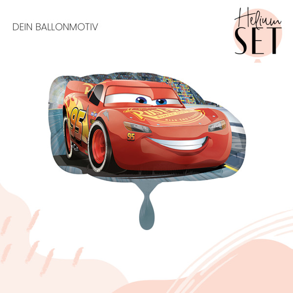 Lightning McQueen Ballonbouquet-Set mit Heliumbehälter 2