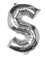 Silver S letter foil balloon 40cm