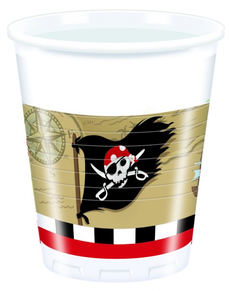 8 adventure pirate cups 200ml