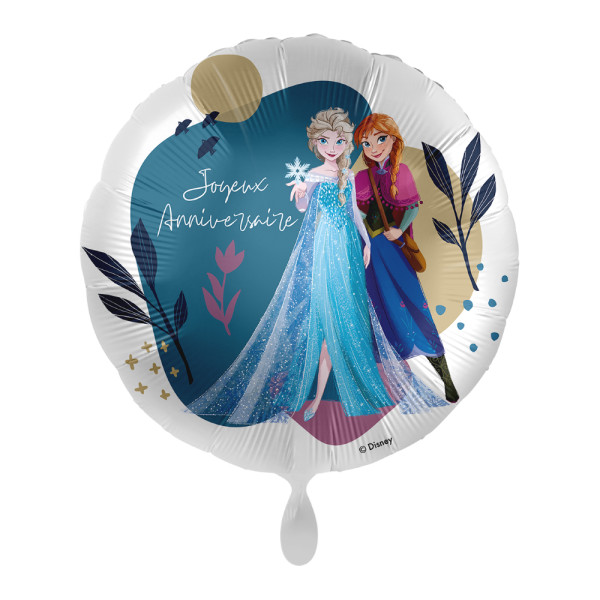 Ballon de voeux d'anniversaire Anna et Elsa -FRE