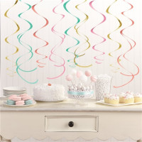 12 colorful candy swirls spiral hangers 55cm