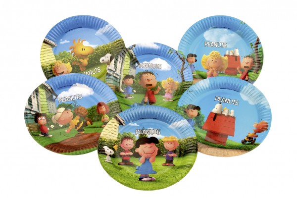 6-pack peanuts paper plates children's birthday party 23cm