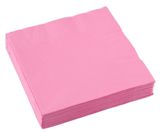 20 serviettes en papier rose 33cm