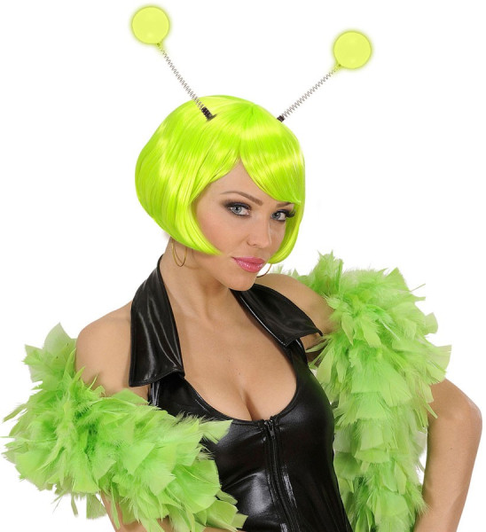 Alien headband with neon green antennae