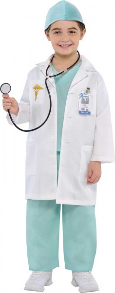 Doktorset Arztkittel Mantel Arzt Doktor 9-teilig Stethoskop Kostüm für Kinder 