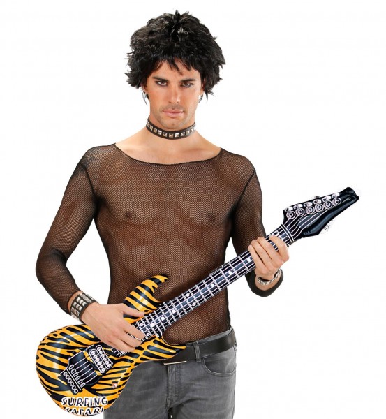 Inflatable party guitar in tiger pattern 107cm