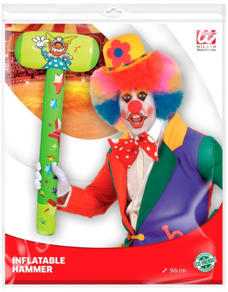 Aufblasbarer Partyhammer Crazy Clown 96cm 3